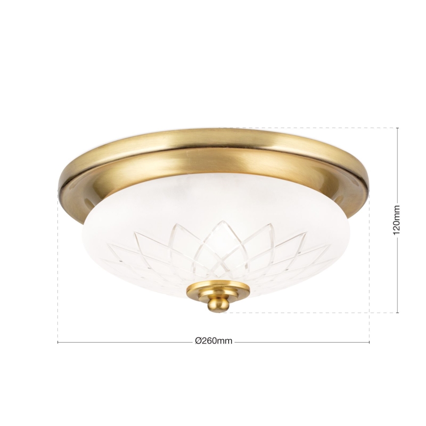 Stropné svietidlo PORTO 1xE27/40W/230V pr. 26 cm zlatá