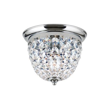 Krištáľové stropné svietidlo PLAFOND 1xE27/40W/230V pr. 26 cm lesklý chróm