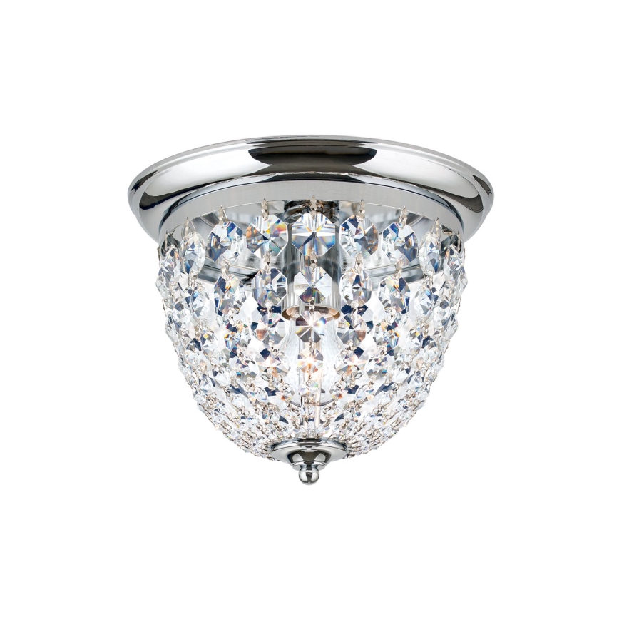 Krištáľové stropné svietidlo PLAFOND 1xE27/40W/230V pr. 26 cm lesklý chróm