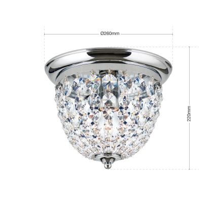 Krištáľové stropné svietidlo PLAFOND 1xE27/40W/230V pr. 26 cm lesklý chróm