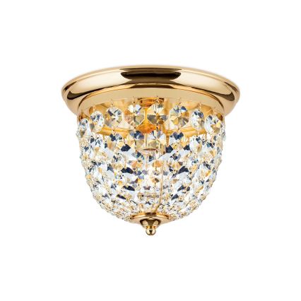Krištáľové stropné svietidlo PLAFOND 1xE27/40W/230V pr. 26 cm zlatá