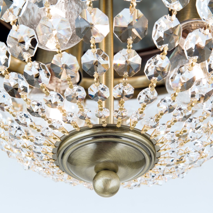 Krištáľové stropné svietidlo PLAFOND 3xE27/40W/230V pr. 35 cm bronz
