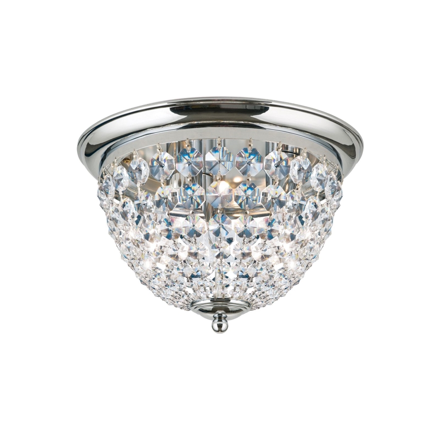 Krištáľové stropné svietidlo PLAFOND 3xE27/40W/230V pr. 35 cm lesklý chróm