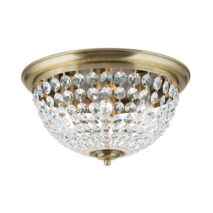Krištáľové stropné svietidlo PLAFOND 6xE27/40W/230V pr. 47 cm bronz