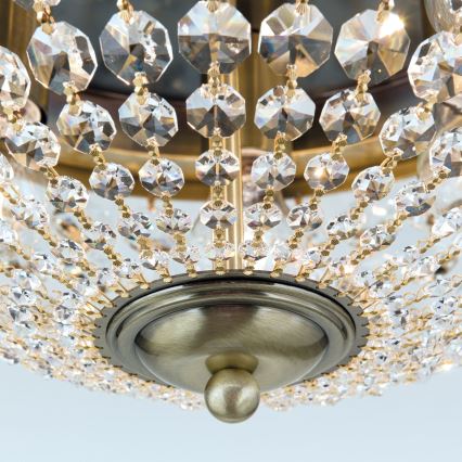 Krištáľové stropné svietidlo PLAFOND 6xE27/40W/230V pr. 47 cm bronz