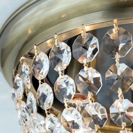 Krištáľové stropné svietidlo PLAFOND 6xE27/40W/230V pr. 47 cm bronz