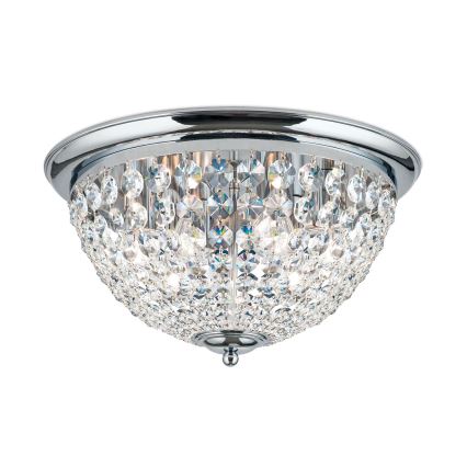 Krištáľové stropné svietidlo PLAFOND 6xE27/40W/230V pr. 47 cm lesklý chróm