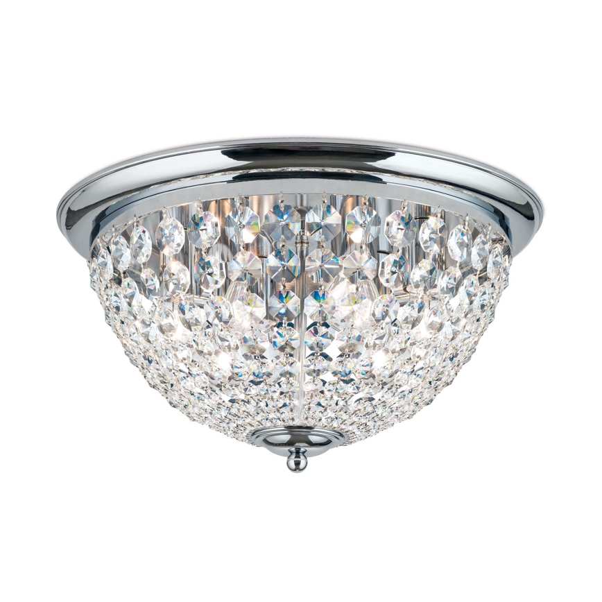 Krištáľové stropné svietidlo PLAFOND 6xE27/40W/230V pr. 47 cm lesklý chróm