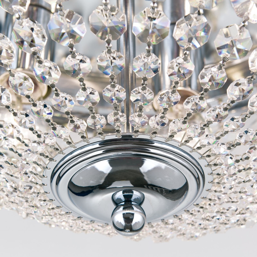 Krištáľové stropné svietidlo PLAFOND 6xE27/40W/230V pr. 47 cm lesklý chróm