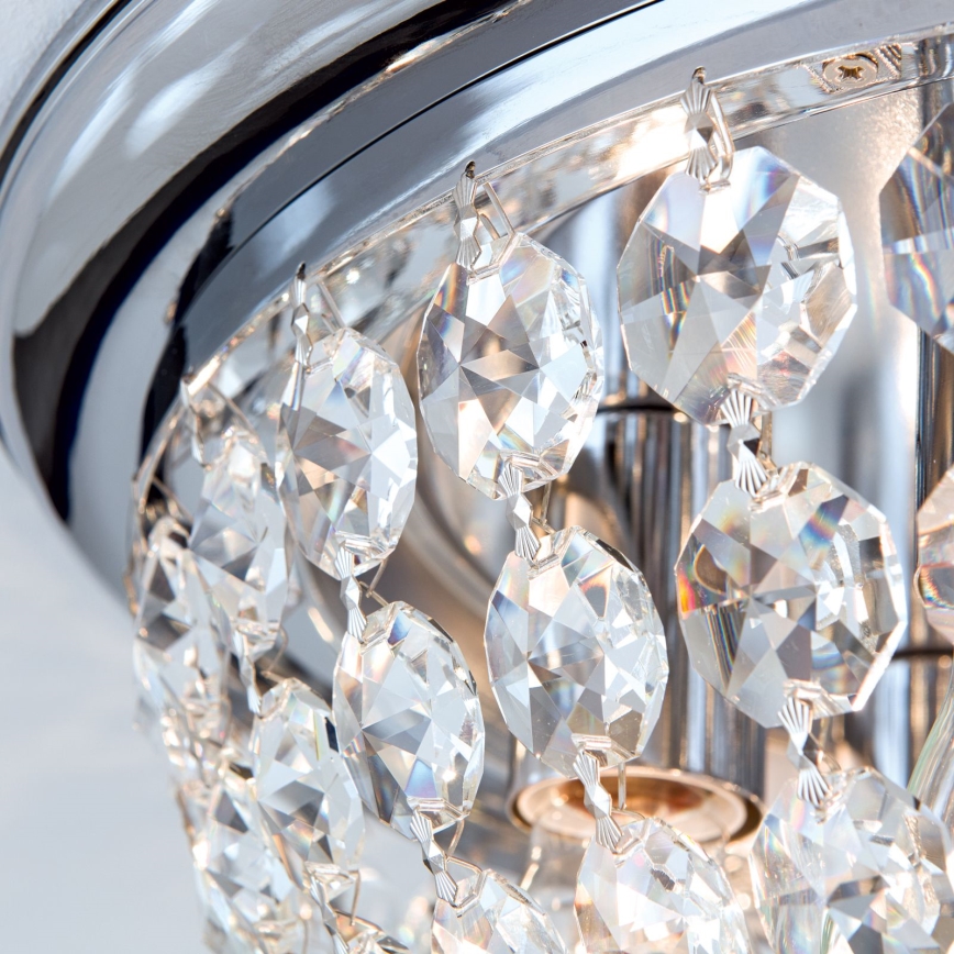 Krištáľové stropné svietidlo PLAFOND 6xE27/40W/230V pr. 47 cm lesklý chróm