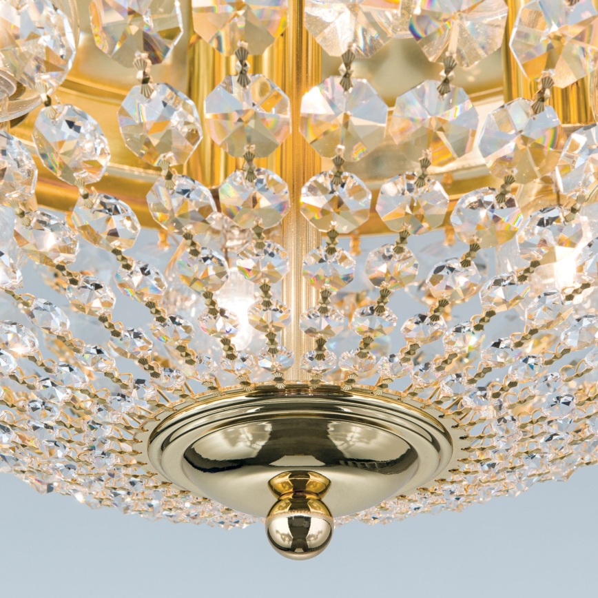 Krištáľové stropné svietidlo PLAFOND 6xE27/40W/230V pr. 47 cm zlatá