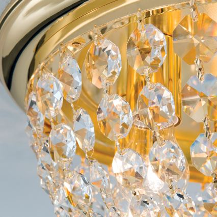 Krištáľové stropné svietidlo PLAFOND 6xE27/40W/230V pr. 47 cm zlatá