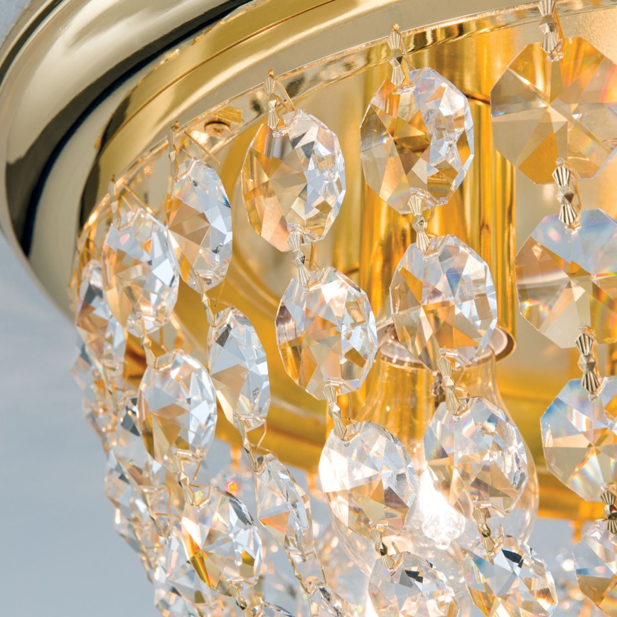 Krištáľové stropné svietidlo PLAFOND 6xE27/40W/230V pr. 47 cm zlatá