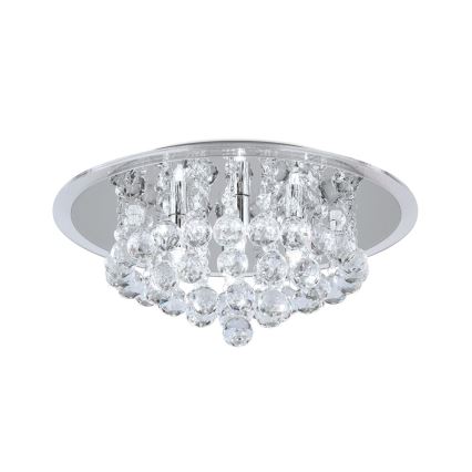 Krištáľové stropné svietidlo GLORIA 4xG9/40W/230V pr. 38 cm číra/lesklý chróm