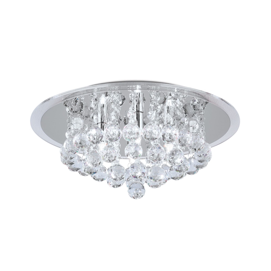 Krištáľové stropné svietidlo GLORIA 4xG9/40W/230V pr. 38 cm číra/lesklý chróm