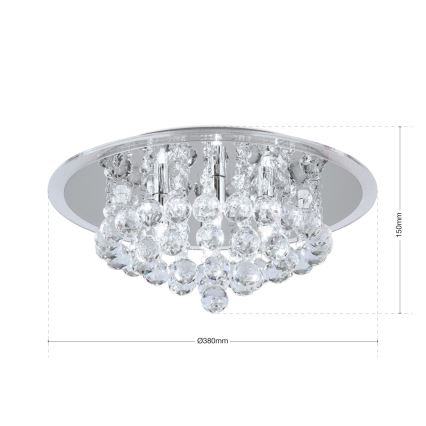 Krištáľové stropné svietidlo GLORIA 4xG9/40W/230V pr. 38 cm číra/lesklý chróm