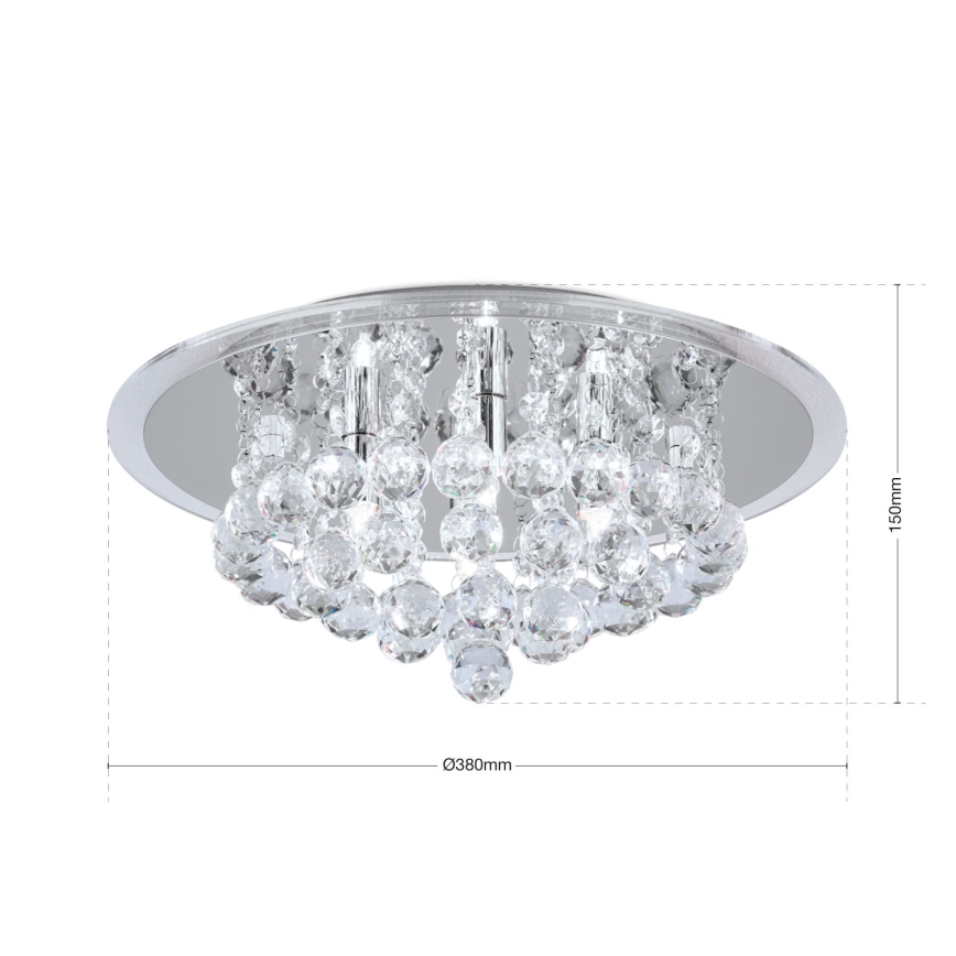 Krištáľové stropné svietidlo GLORIA 4xG9/40W/230V pr. 38 cm číra/lesklý chróm