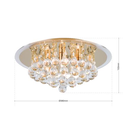 Krištáľové stropné svietidlo GLORIA 4xG9/40W/230V pr. 38 cm zlatá