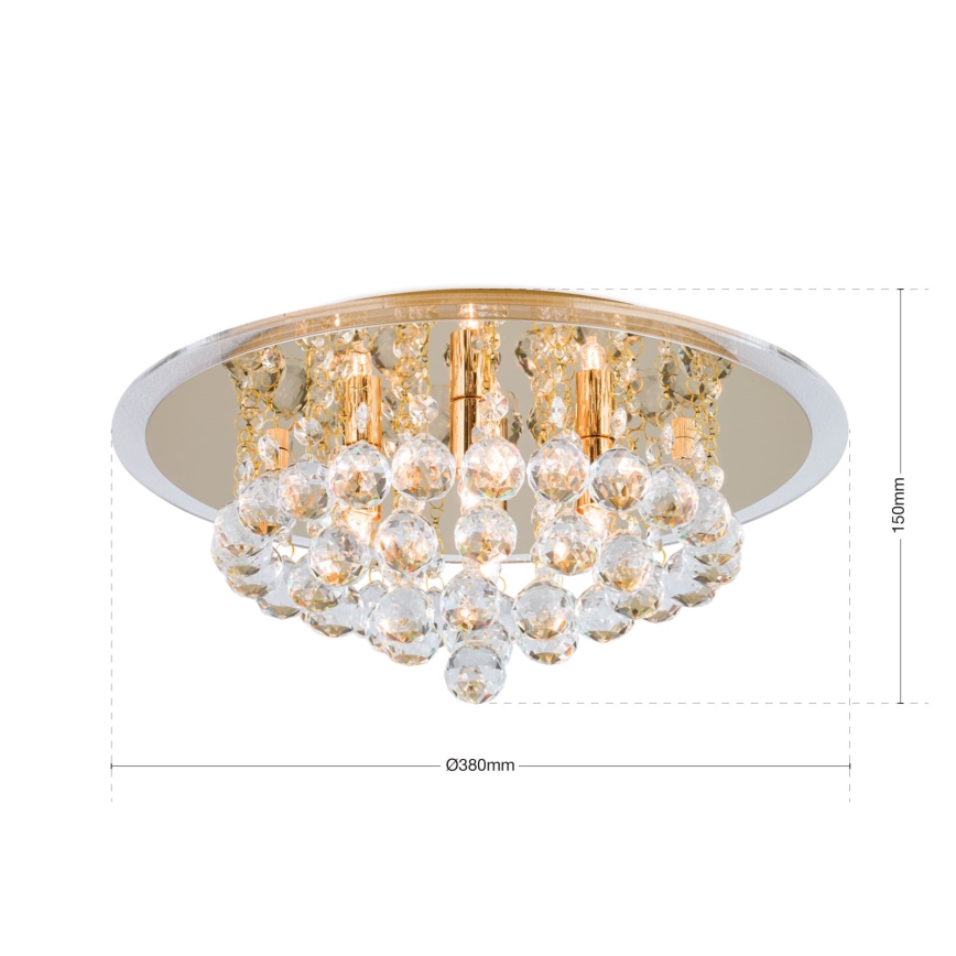 Krištáľové stropné svietidlo GLORIA 4xG9/40W/230V pr. 38 cm zlatá