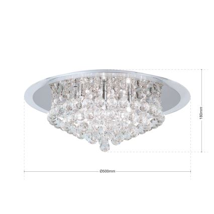 Krištáľové stropné svietidlo GLORIA 6xG9/40W/230V pr. 50 cm číra/lesklý chróm