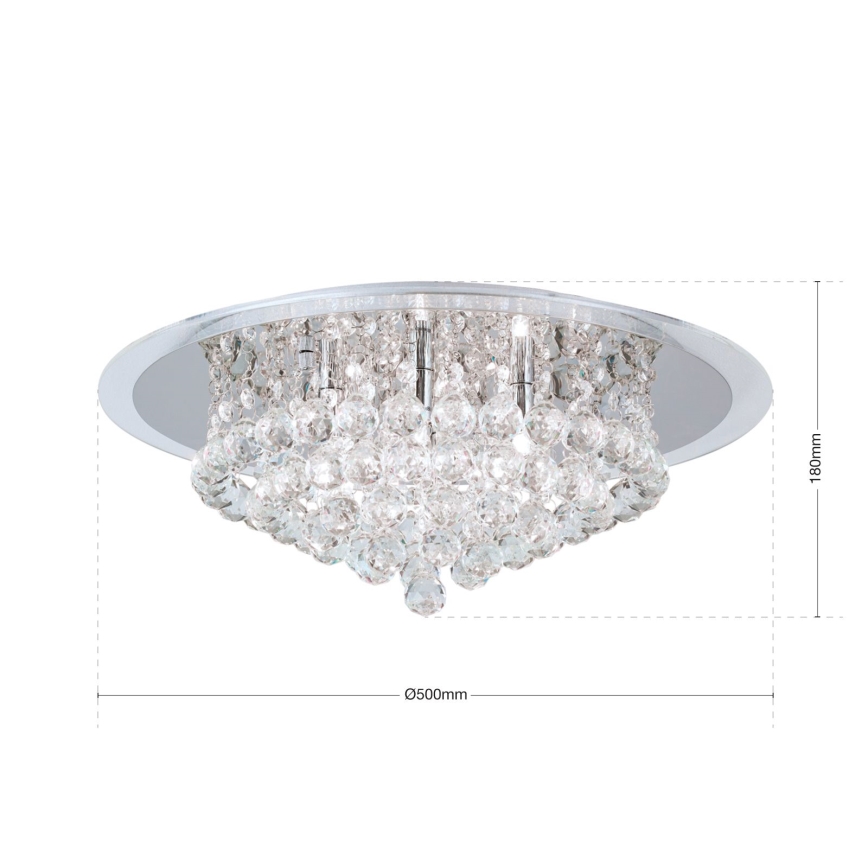 Krištáľové stropné svietidlo GLORIA 6xG9/40W/230V pr. 50 cm číra/lesklý chróm