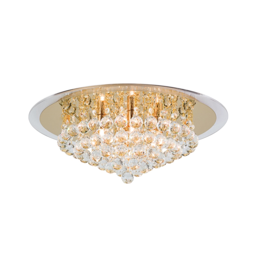 Krištáľové stropné svietidlo GLORIA 6xG9/40W/230V pr. 50 cm zlatá