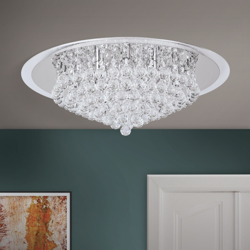 Krištáľové stropné svietidlo GLORIA 9xG9/40W/230V pr. 62 cm číra/lesklý chróm