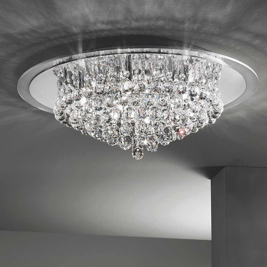 Krištáľové stropné svietidlo GLORIA 9xG9/40W/230V pr. 62 cm číra/lesklý chróm