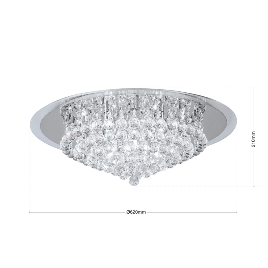 Krištáľové stropné svietidlo GLORIA 9xG9/40W/230V pr. 62 cm číra/lesklý chróm