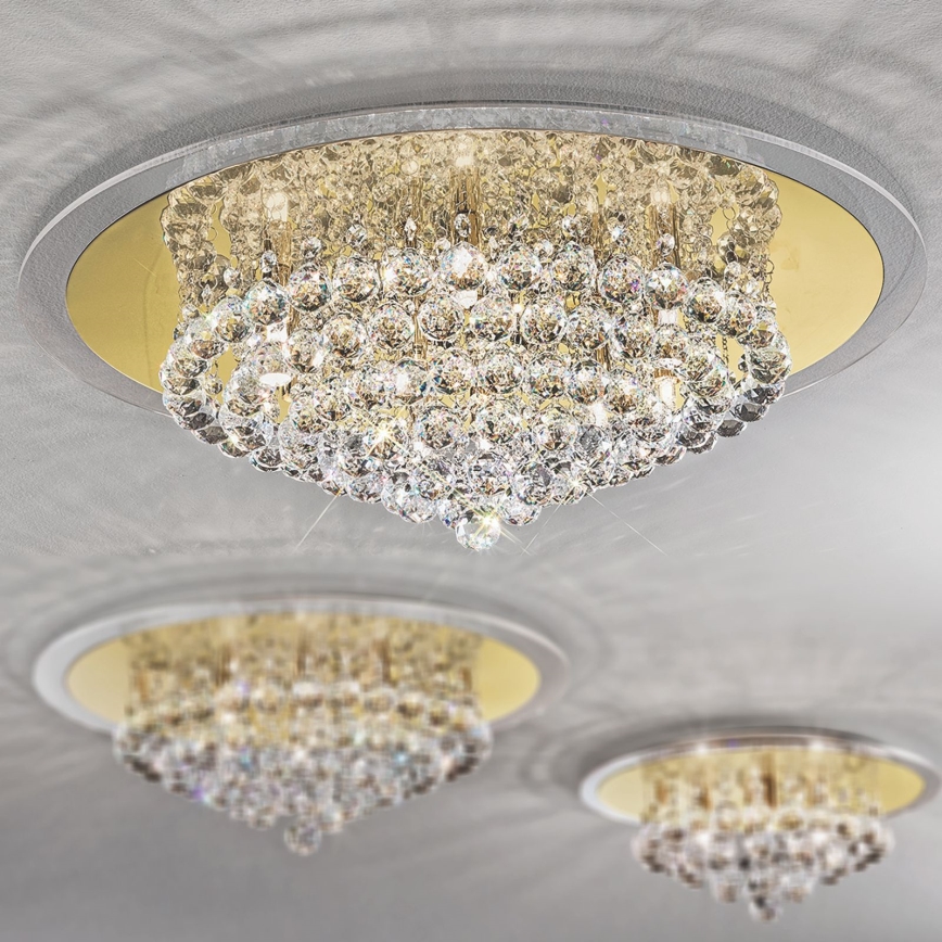 Krištáľové stropné svietidlo GLORIA 9xG9/40W/230V pr. 62 cm zlatá