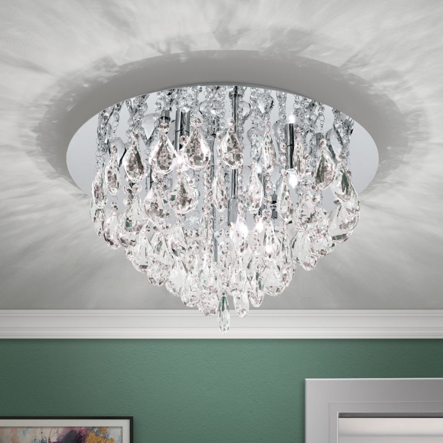 Krištáľové stropné svietidlo CELESTE 6xG9/40W/230V pr. 45 cm lesklý chróm