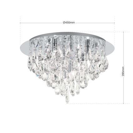 Krištáľové stropné svietidlo CELESTE 6xG9/40W/230V pr. 45 cm lesklý chróm