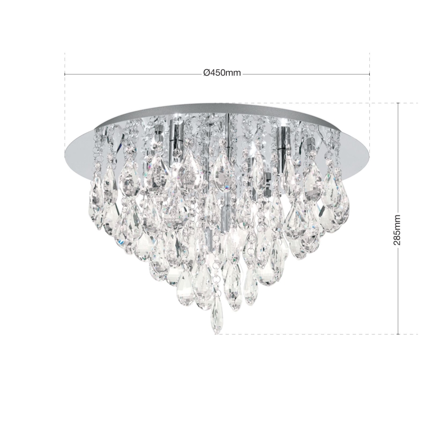 Krištáľové stropné svietidlo CELESTE 6xG9/40W/230V pr. 45 cm lesklý chróm