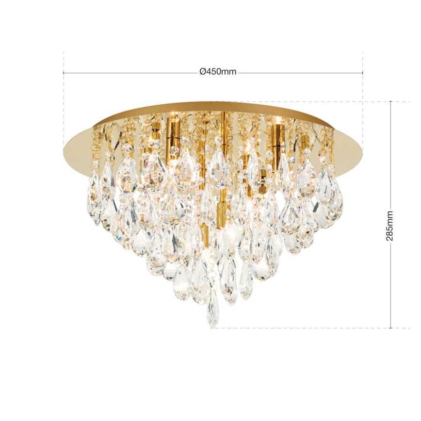 Krištáľové stropné svietidlo CELESTE 6xG9/40W/230V pr. 45 cm zlatá