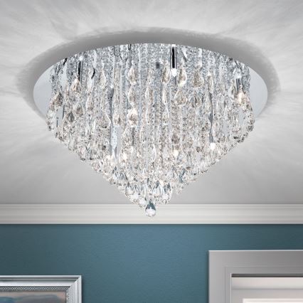 Krištáľové stropné svietidlo CELESTE 12xG9/40W/230V pr. 75 cm lesklý chróm