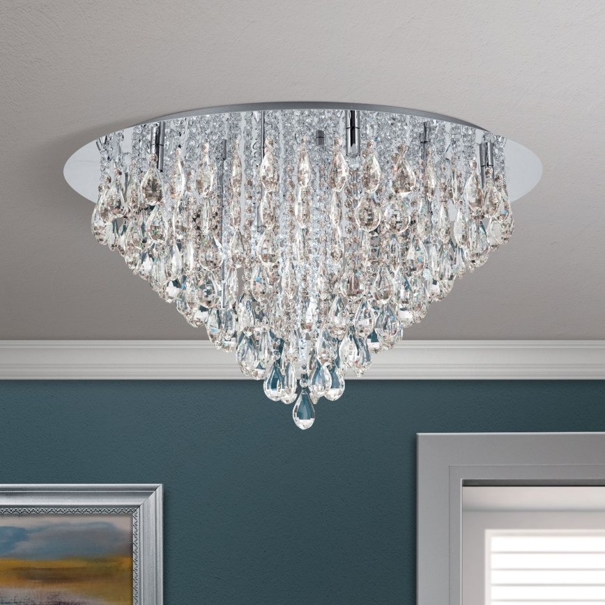 Krištáľové stropné svietidlo CELESTE 12xG9/40W/230V pr. 75 cm lesklý chróm