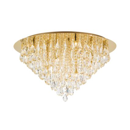 Krištáľové stropné svietidlo CELESTE 12xG9/40W/230V pr. 75 cm zlatá