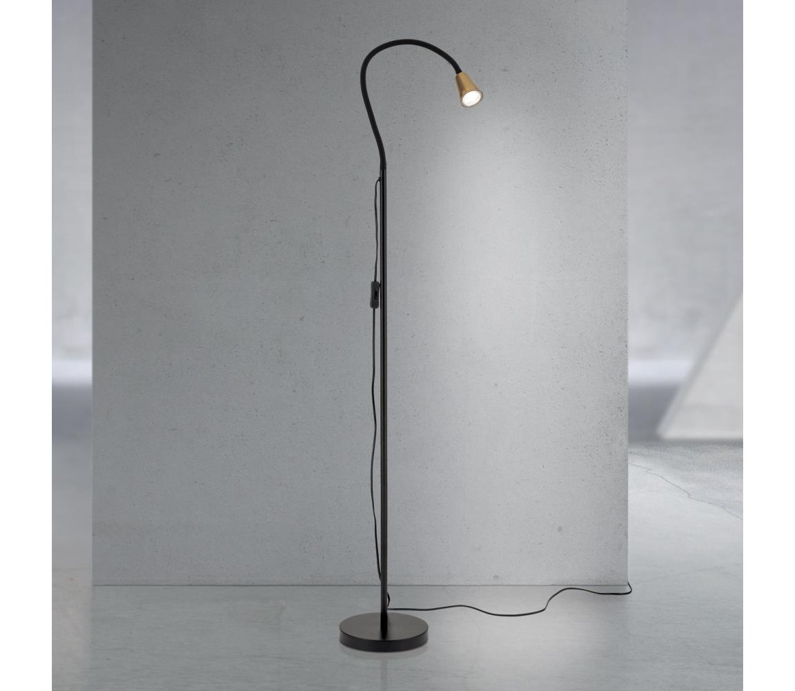 Orion - Flexibilná stojacia lampa DOTTY 1xGU10/10W/230V čierna/mosadz Stl 12-1194/1 schwarz/MS