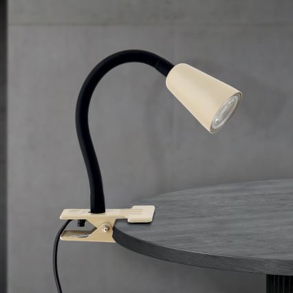 Flexibilná stolná lampa s klipom DOTTY 1xGU10/10W/230V béžová/čierna
