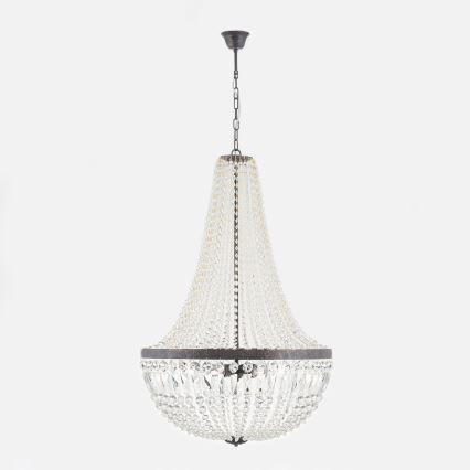 Krištáľový luster na reťazi ARILA 6xE27/60W/230V pr. 60 cm hnedá/patina