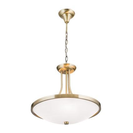 Luster na reťazi AIDA 3xE27/60W/230V pr. 39,5 cm mosadz
