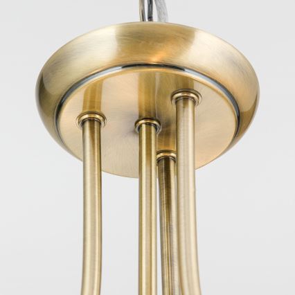 Luster na reťazi AIDA 3xE27/60W/230V pr. 39,5 cm mosadz