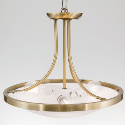 Luster na reťazi AIDA 3xE27/60W/230V pr. 39,5 cm mosadz