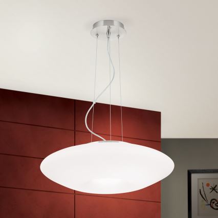 Luster na lanku BLANC 2xE27/60W/230V pr. 49 cm matný chróm