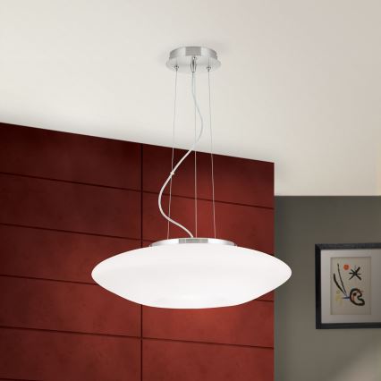 Luster na lanku BLANC 2xE27/60W/230V pr. 49 cm matný chróm