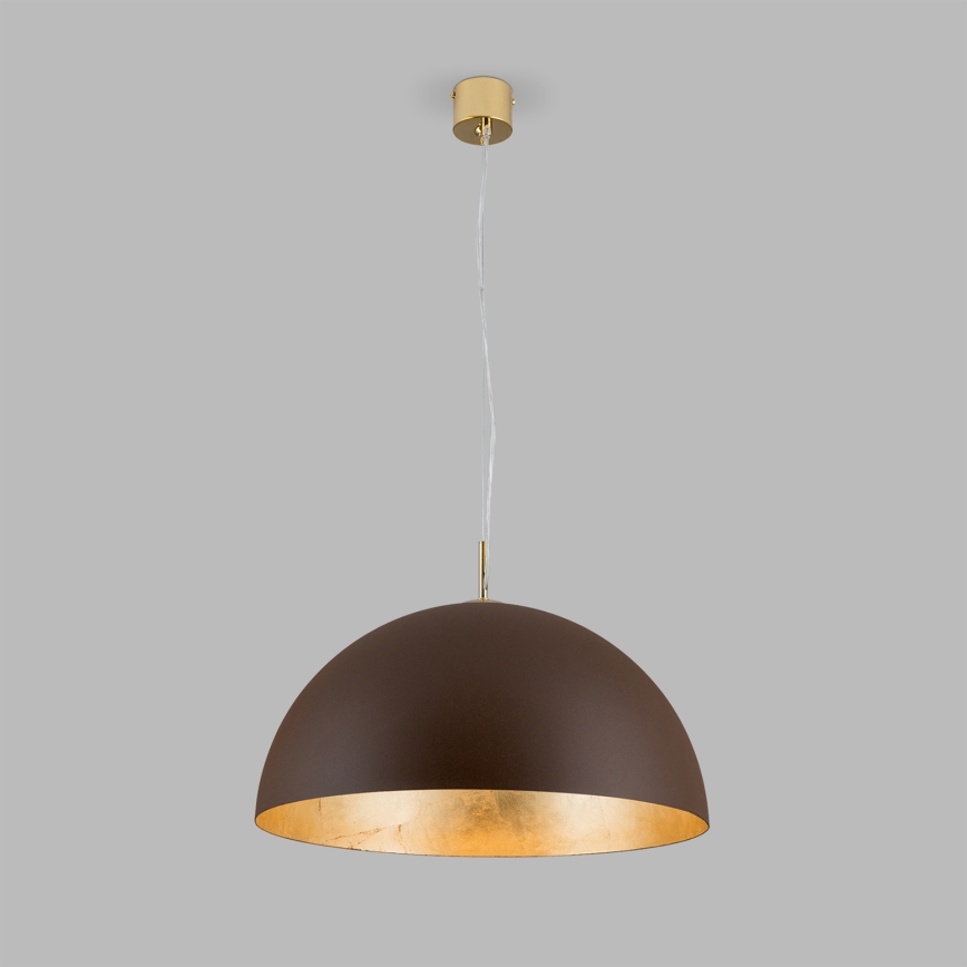 Luster na lanku ELIANO 1xE27/60W/230V pr. 50 cm hnedá/zlatá