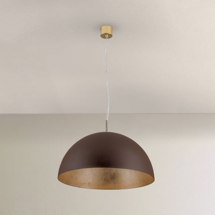 Luster na lanku ELIANO 1xE27/60W/230V pr. 50 cm hnedá/zlatá