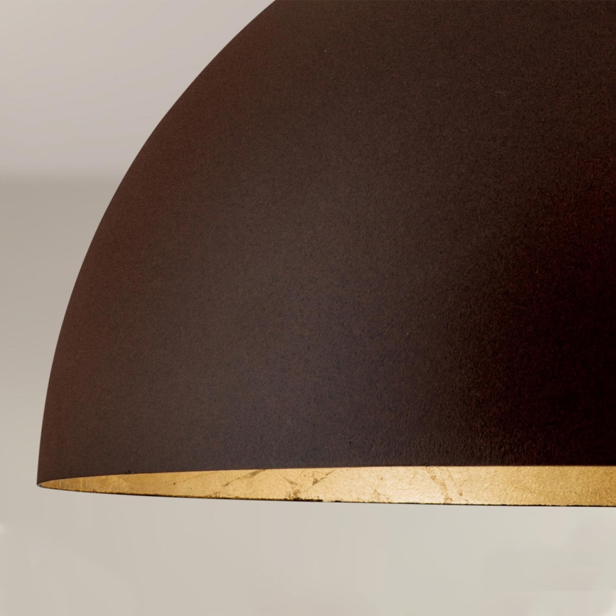 Luster na lanku ELIANO 1xE27/60W/230V pr. 50 cm hnedá/zlatá