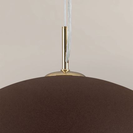 Luster na lanku ELIANO 1xE27/60W/230V pr. 50 cm hnedá/zlatá