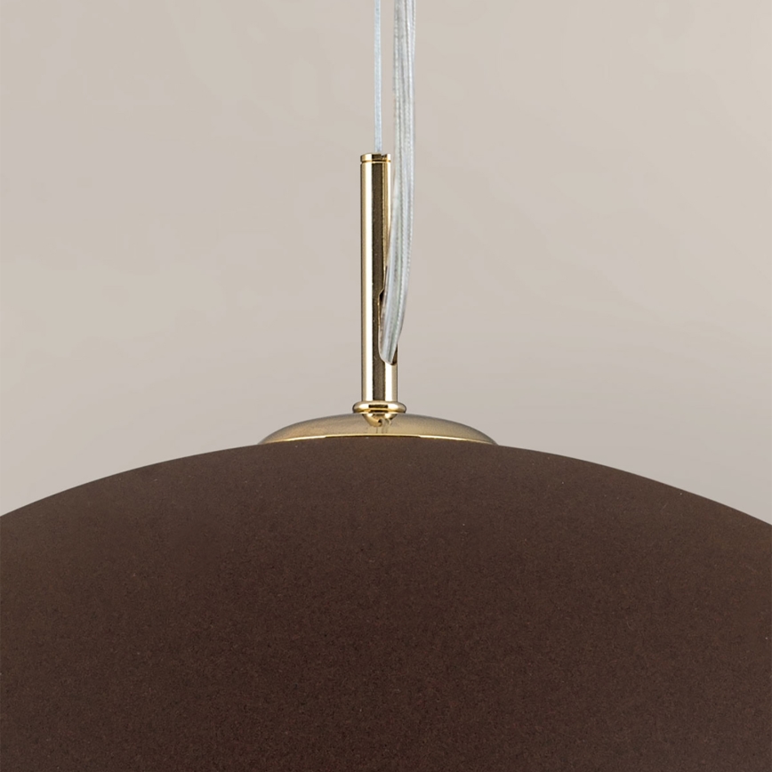 Luster na lanku ELIANO 1xE27/60W/230V pr. 50 cm hnedá/zlatá